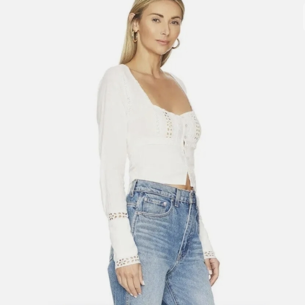 FREE People white joi blouse xs - Picture 4 of 15